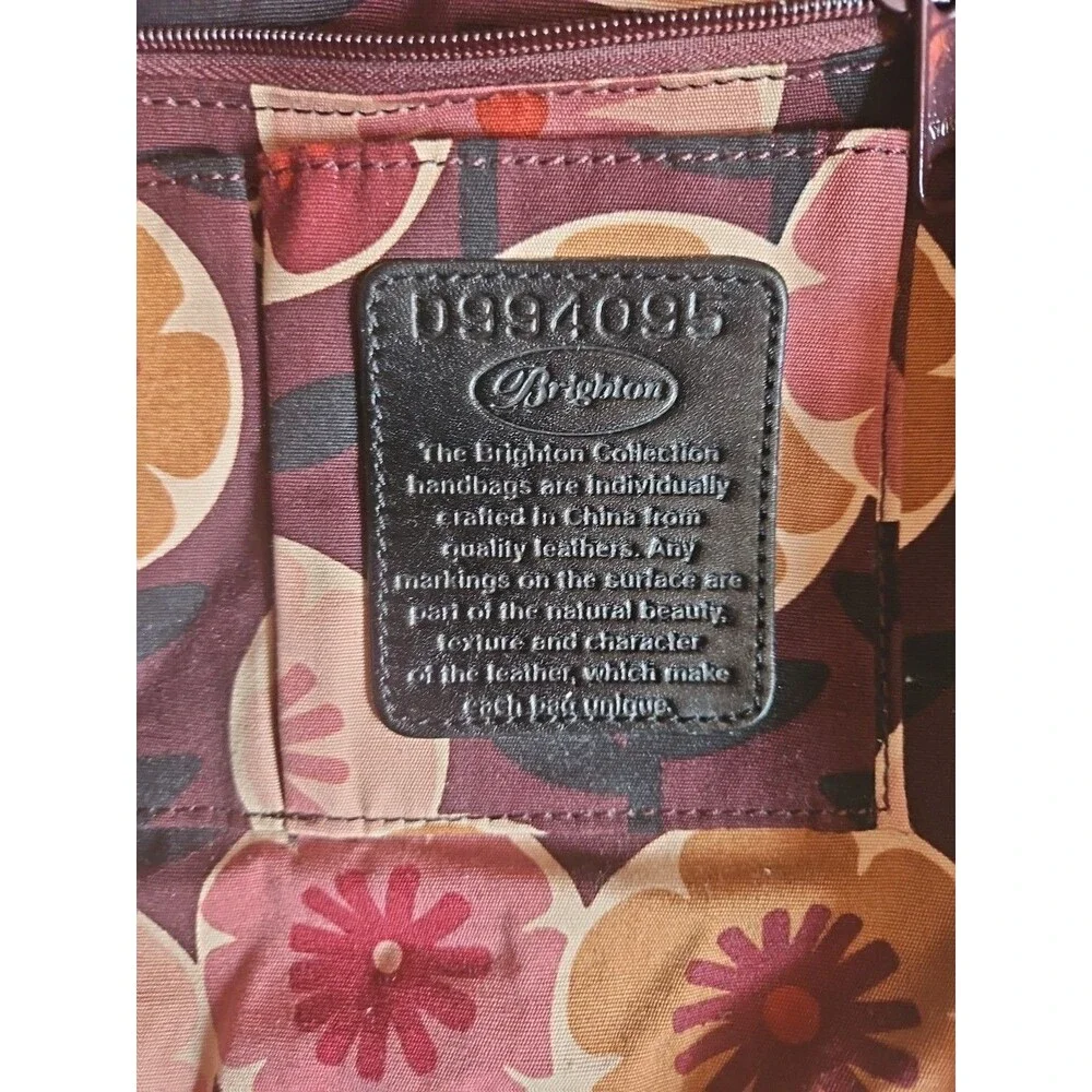 Brighton Barbados Oxblood Croc Embossed Ziptop Hobo Handbag EUC